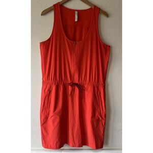 ATHLETA  Orange Expedition 1/2 Half Zip Skort Dress Sz 14 Golf Pickleball Preppy